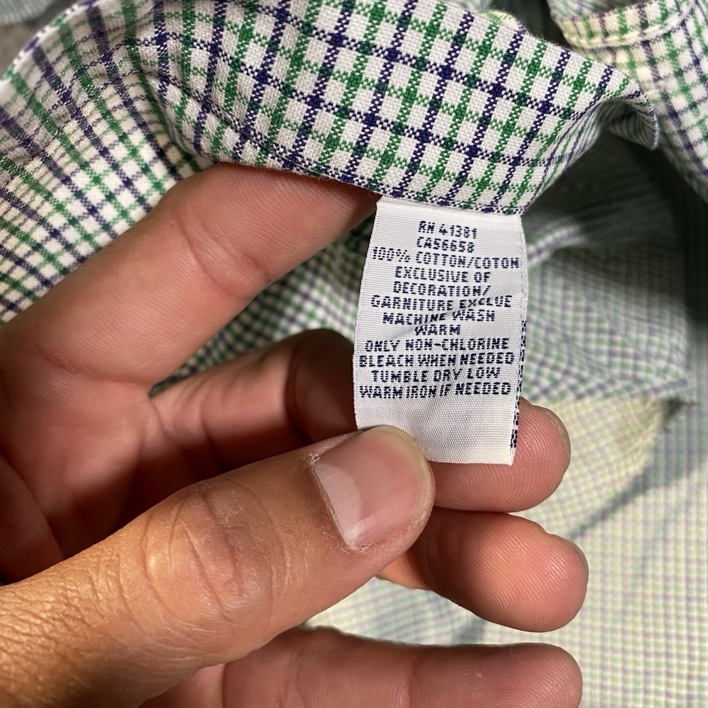 Ralph Lauren Check Pattern Long Sleeve Button Shirt Mens XL Preppy Flesh Pony - Picture 5 of 9